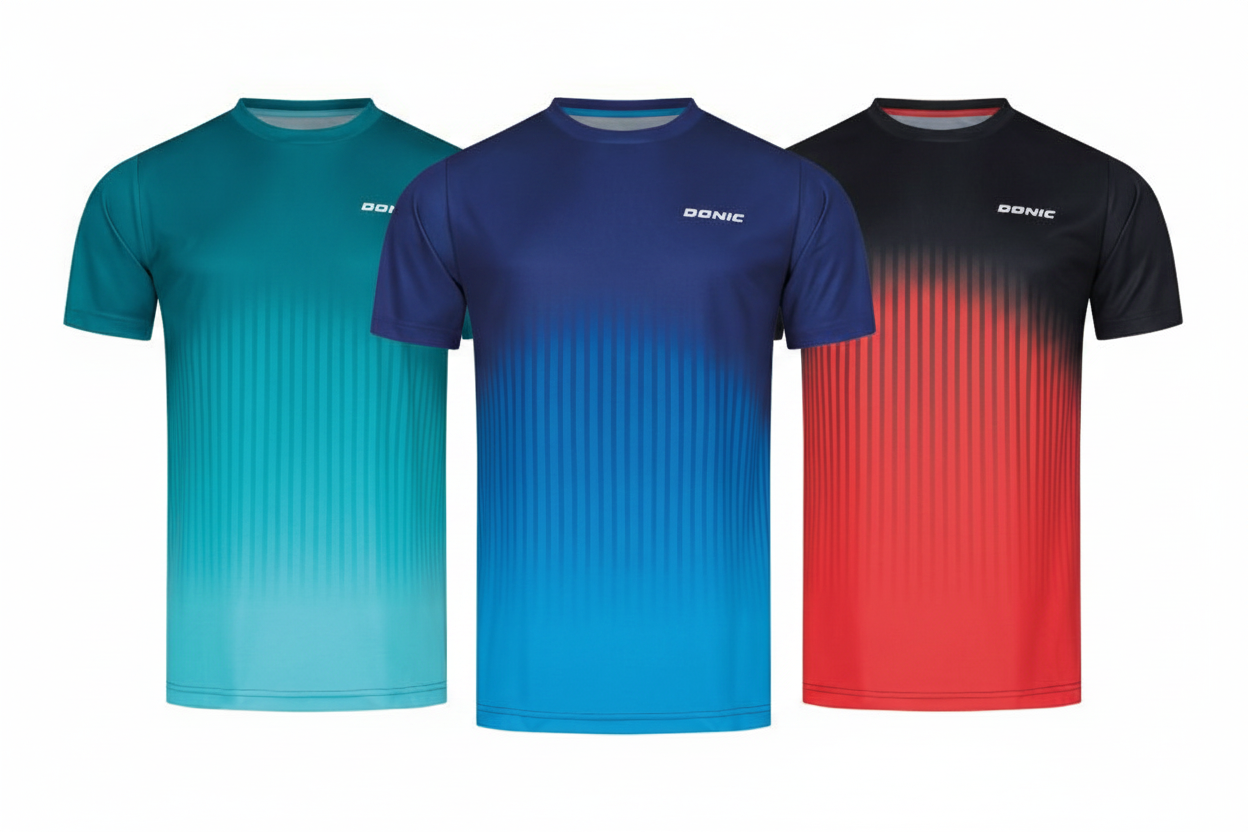 DONIC Driva shirts naast elkaar